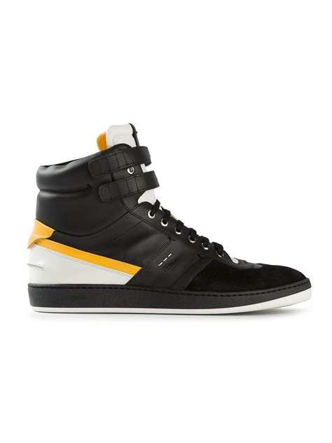 fendi grey wimbledon code high-top sneakers